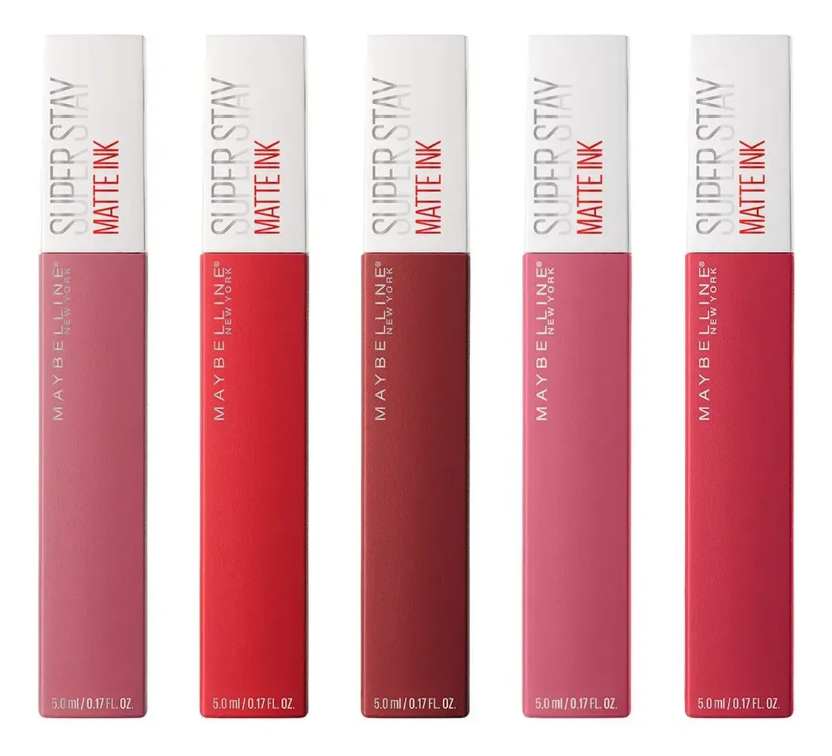 Pack x5 Labiales Liquidos Matte Maybelline De Larga Duración Superstay Matte Ink