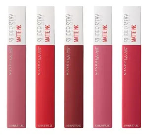 Pack x5 Labiales Liquidos Matte Maybelline De Larga Duración Superstay Matte Ink