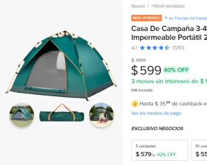 Casa De Campaña 3-4 Personas 