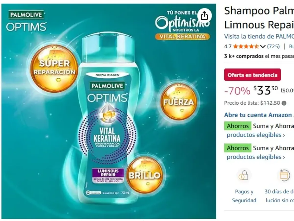 Shampoo Palmolive Optims Limnous Repair 700 ML