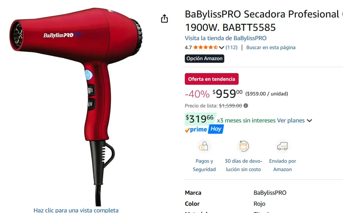  Secadora Profesional 