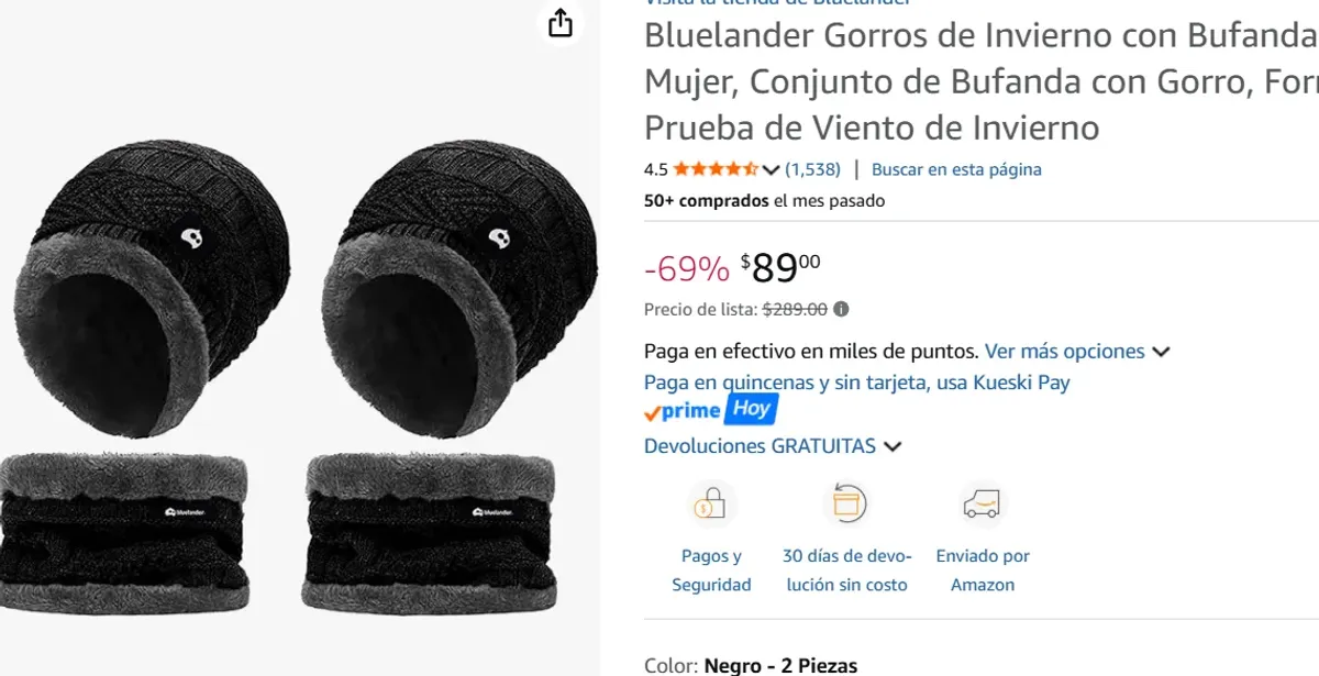 set Gorros de Invierno con Bufanda 