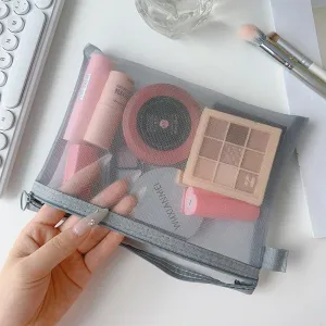 Bolsas de cosméticos transparentes, bolsa de maquillaje, portátil, organizador de malla, bolsa de almacenamiento para lápiz labial, grande