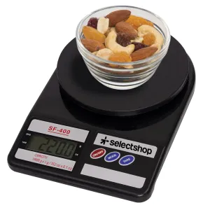 SELECTSHOP Bascula De Cocina Digital Para Alimentos Con Pantalla Lcd Precisa Pesa De Alimentos Base Plástica Portatil Bascula Gramera Digital Con Sensor Calibrador Pesa Joyas (NEGRO)