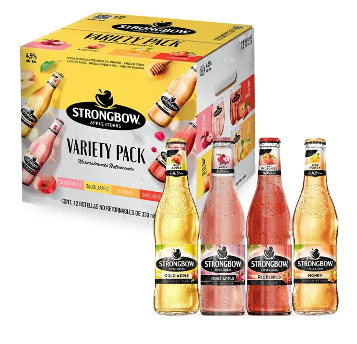 Strongbow Sidra Variety, 330 ml, Paquete de 12