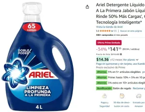 PA LAVAR BIEN LA ROPA!!! 34% MENOS Y APLICAN PA Suma y ahorra!!! baja mas!! Detergente Líquido  