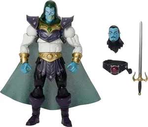Masters of The Universe Masterverse New Eternia Keldor Figura de acción | MOTU - Escala coleccionable de 7 pulgadas, 30 puntos de articulación, cabeza de zombi extra, espada y anfitrión