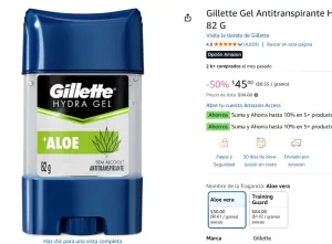 Antitranspirante Hydra Gel Aloe 82 G