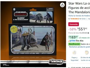 Star Wars La colección Vintage, Figuras de acción de Blurrg & The Mandalorian (9,5 cm)