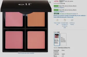 e.l.f. Cosmetics Powder Blush Palette, Four Blush Shades for Beautiful, Long-Lasting Pigment, Light