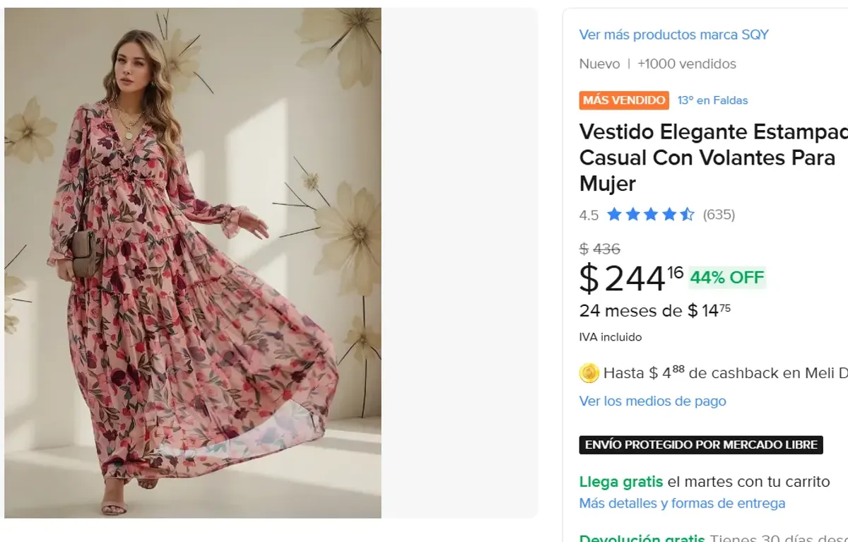 Vestido Estampado Casual 