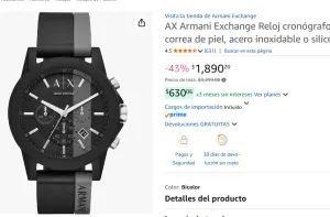 RELOJ ARMANI VENDIDO POR AMAZON