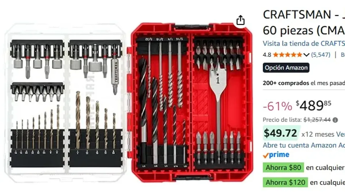 CRAFTSMAN - Juego de brocas de 60 piezas (CMAF1260)