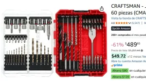 CRAFTSMAN - Juego de brocas de 60 piezas (CMAF1260)