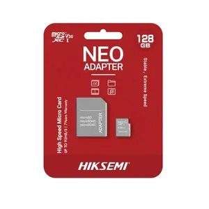 HIKSEMI Tarjeta MicroSD, C1, 128GB, Lectura: 92MB/s | con Adaptador SD, UHS-I, C10, U1, V30,, Clase 10, Diseñada para Camaras de Seguridad, Dash Cam, Tableta y Celular