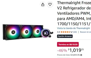 Thermalright Frozen Notte 360 BLACK ARGB V2 Refrigerador de agua para CPU, 3×120mm Ventiladores PWM, Rodamientos S-FDB, Apto para AMD/AM4, Intel LGA 1700/1150/1151/1200/2011/2066