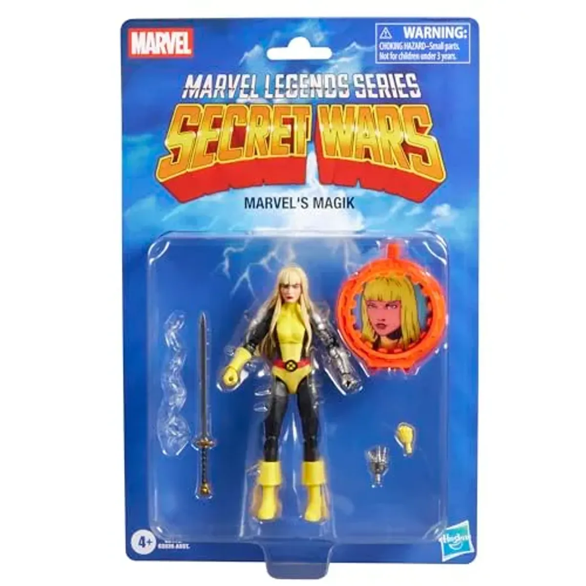 Marvel Legends Series, Secret Wars, Marvel’s Magik, Figura Retro Coleccionable de 15 cm con Escudo lenticular, Inspirada en los cómics de La Patrulla-X y de Los nuevos Mutantes de Marvel