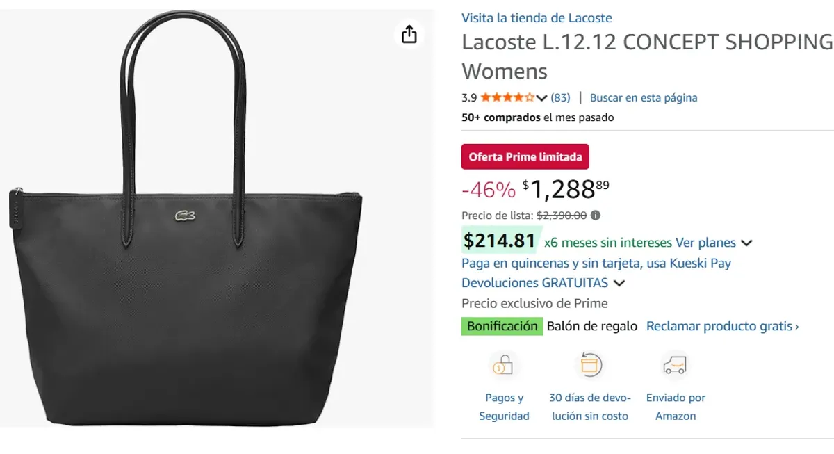 Lacoste bolsa