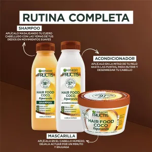 Kit Garnier Fructis Hair Food Coco Rutina Completa, Reparación Profunda para el Cabello Dañado, Shampoo 300 ml, Acondicionador 300 ml y Mascarilla 350 ml