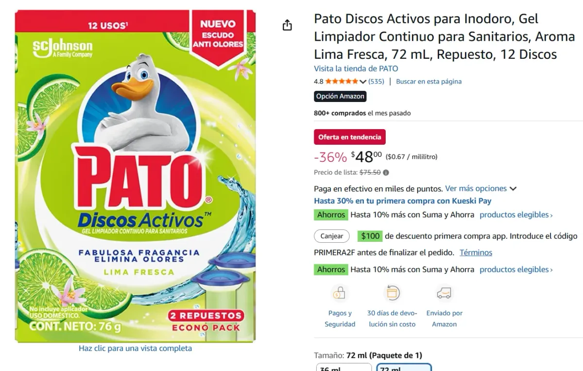 Discos Activos para Inodoro, Gel Limpiador  Repuesto, 12 Discos