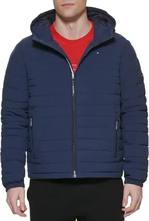 Tommy Hilfiger Men's Stretch Poly Hooded Packable Jacket