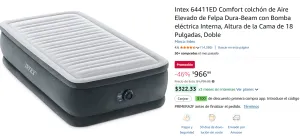 colchón de Aire Elevado de Felpa con Bomba eléctrica Interna, 