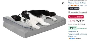Arien Cama para Perro Grande, Cama para Perros L Lavable con Almohada