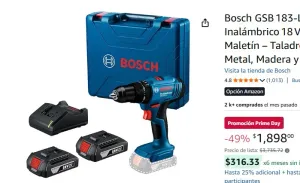 Bosch GSB 183‑LI Rotomartillo Inalámbrico 18 V – 2 Baterías + Maletín – Taladro Percutor para Metal, Madera y Albañilería