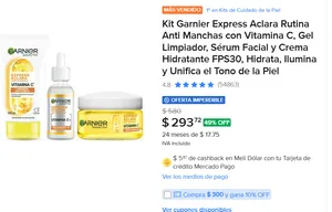 Kit Anti Manchas Gel Limpiador, Sérum Facial y Crema 