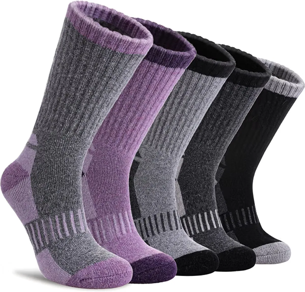 DYW - Calcetines térmicos de lana merina para mujer, cálidos, para botas de invierno, calcetines de cojín para trabajo, caminar, regalo de 5 pares