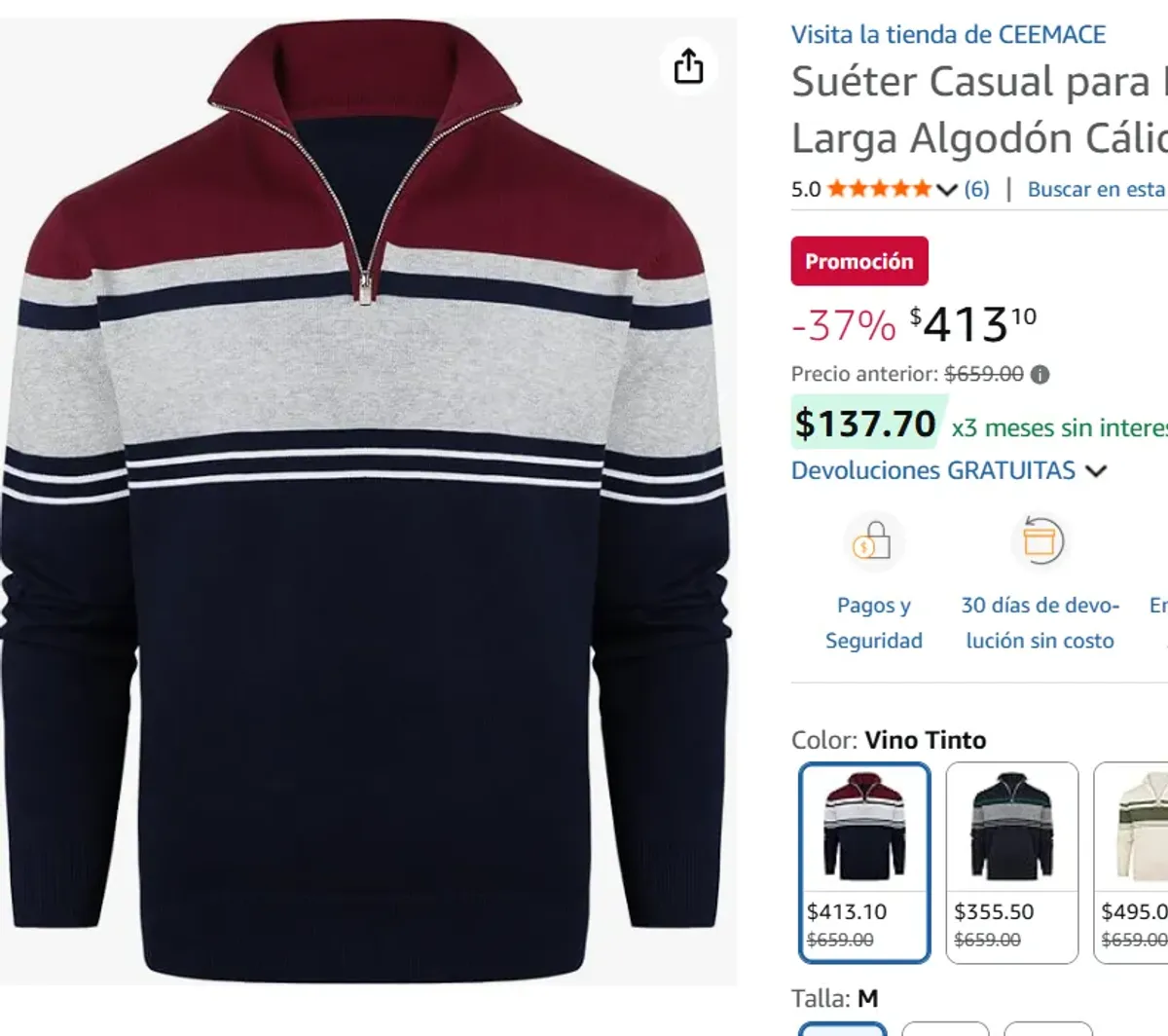 Suéter Casual para Hombre 