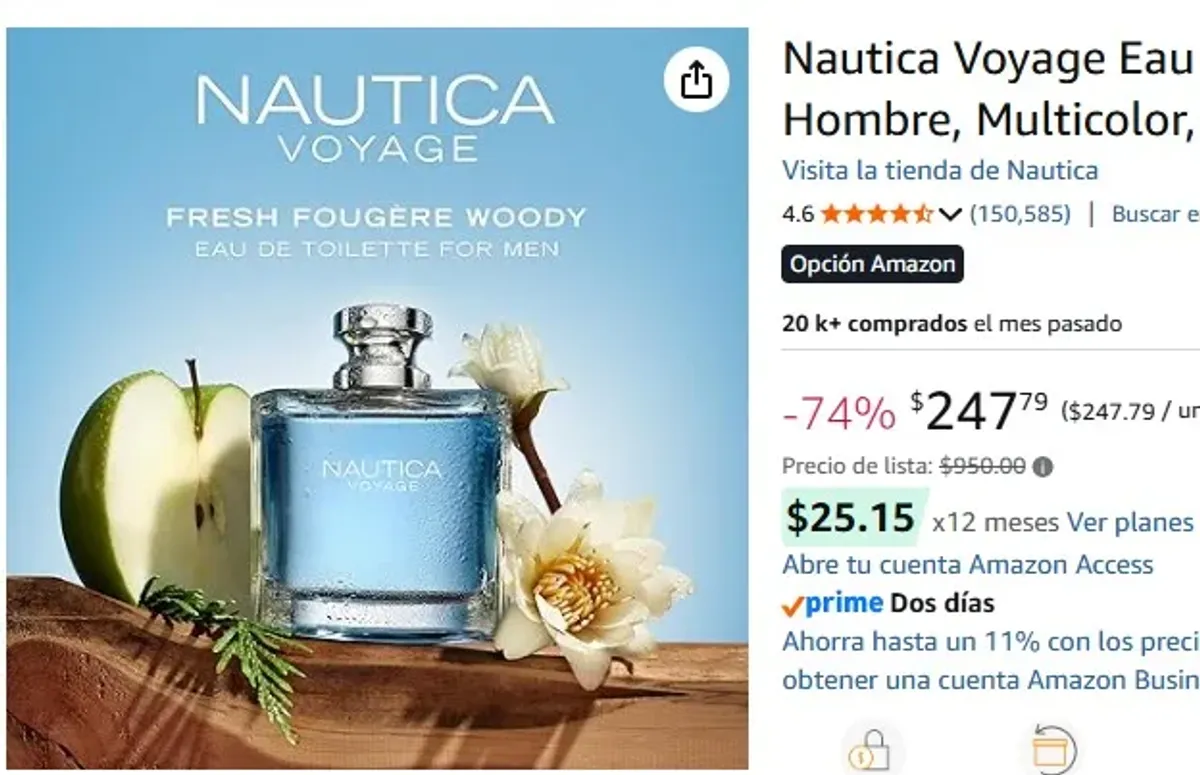 Nautica Voyage Eau de Toilette para Hombre, Multicolor, 100 ml