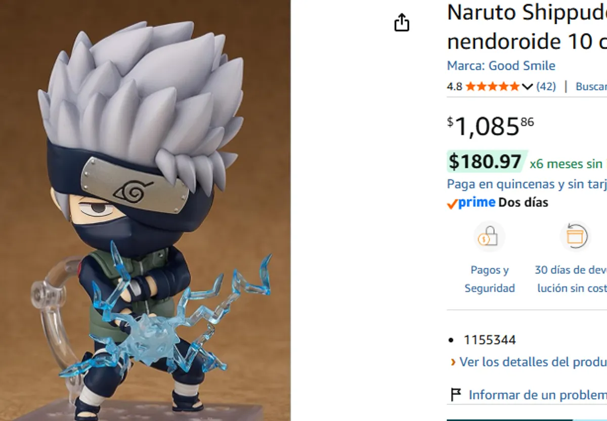 NENDOROID DE KAKASHI VENDIDO POR AMAZONN MX