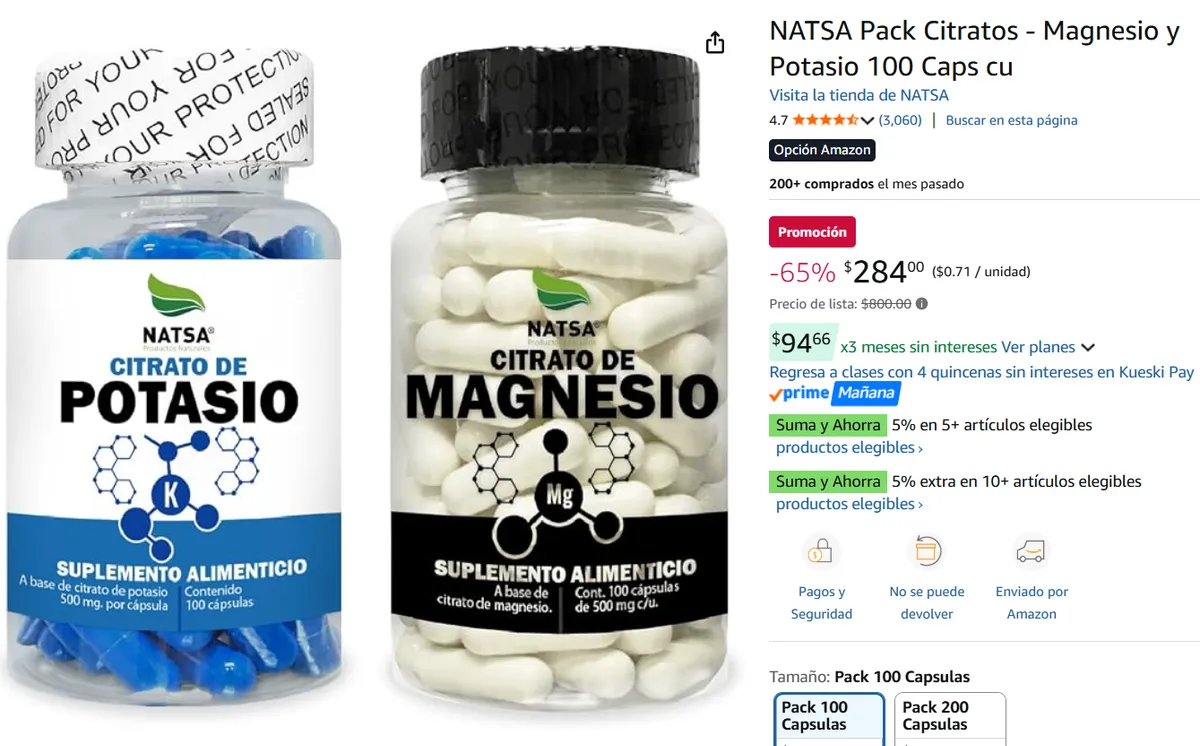 Magnesio y Potasio 100