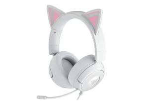 Razer Kraken Kitty V3 X Wired Gaming Headset: Kitty Ears - HyperClear Cardioid Mic - 40 mm Drivers - 7.1 Surround Sound - Comfy Ear Cushions - Cross-Platform Via 3.5mm PC, PS5, Xbox, Switch 2 - White