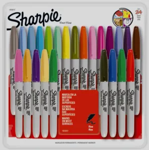 Sharpie 1805612 Marcador Permanente Punto Fino, 24 Colores Surtidos