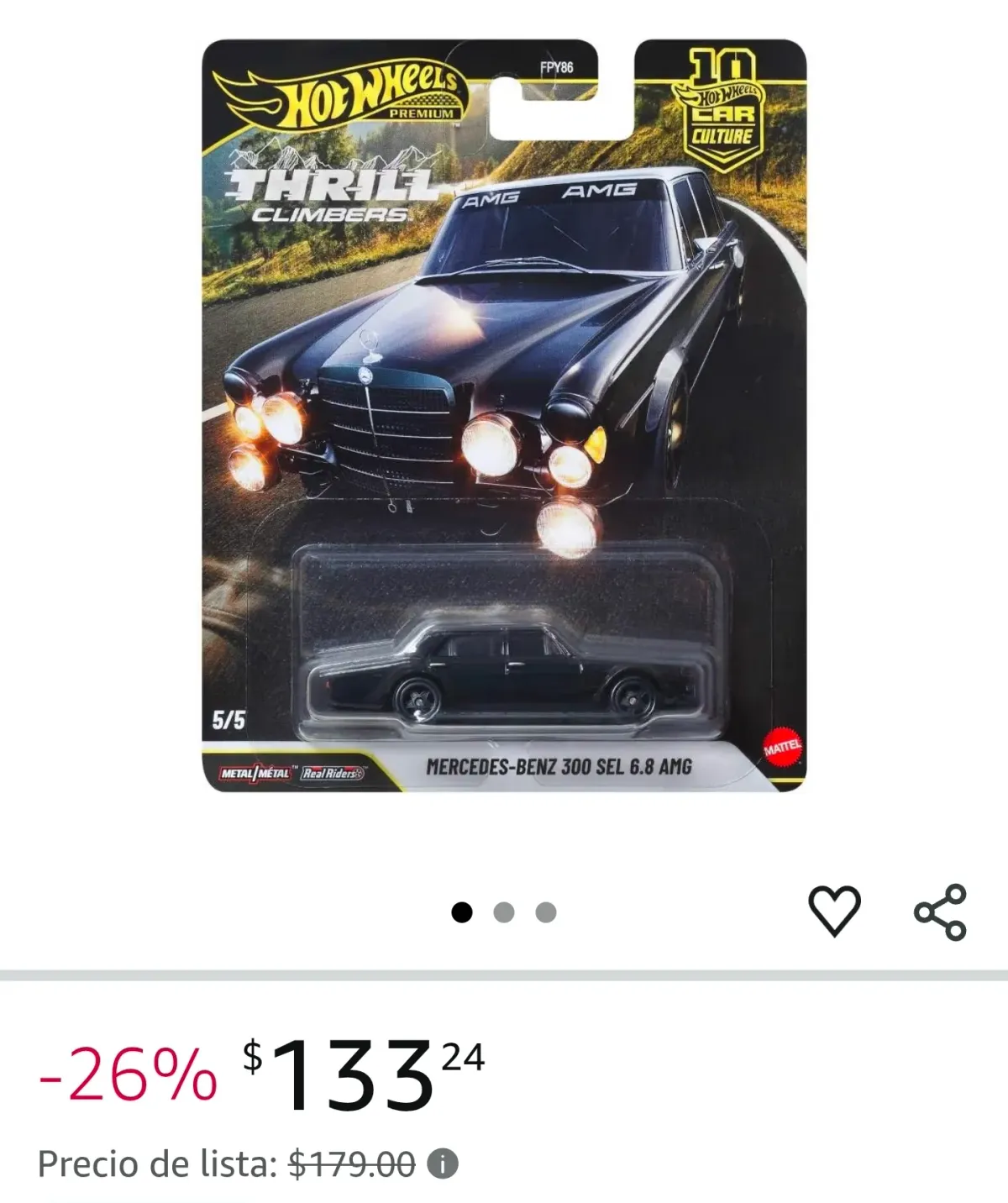 MERCEDES BENZ 300 HOT WHEELS PREMIUM