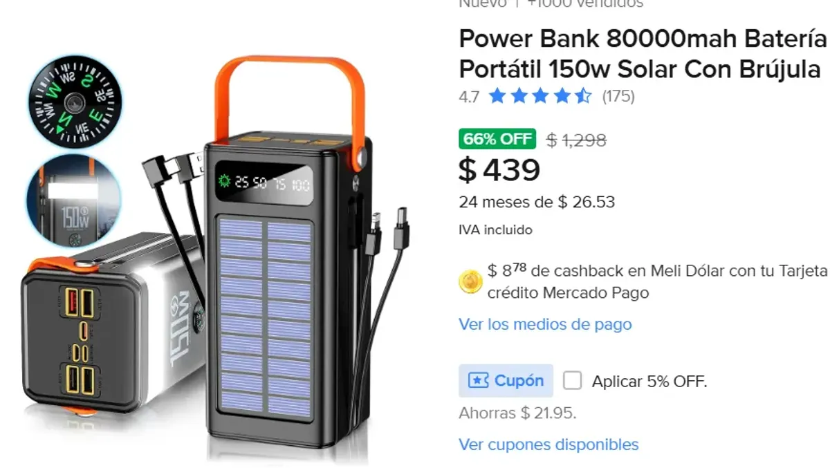 Power Bank 80000mah Batería Portátil 