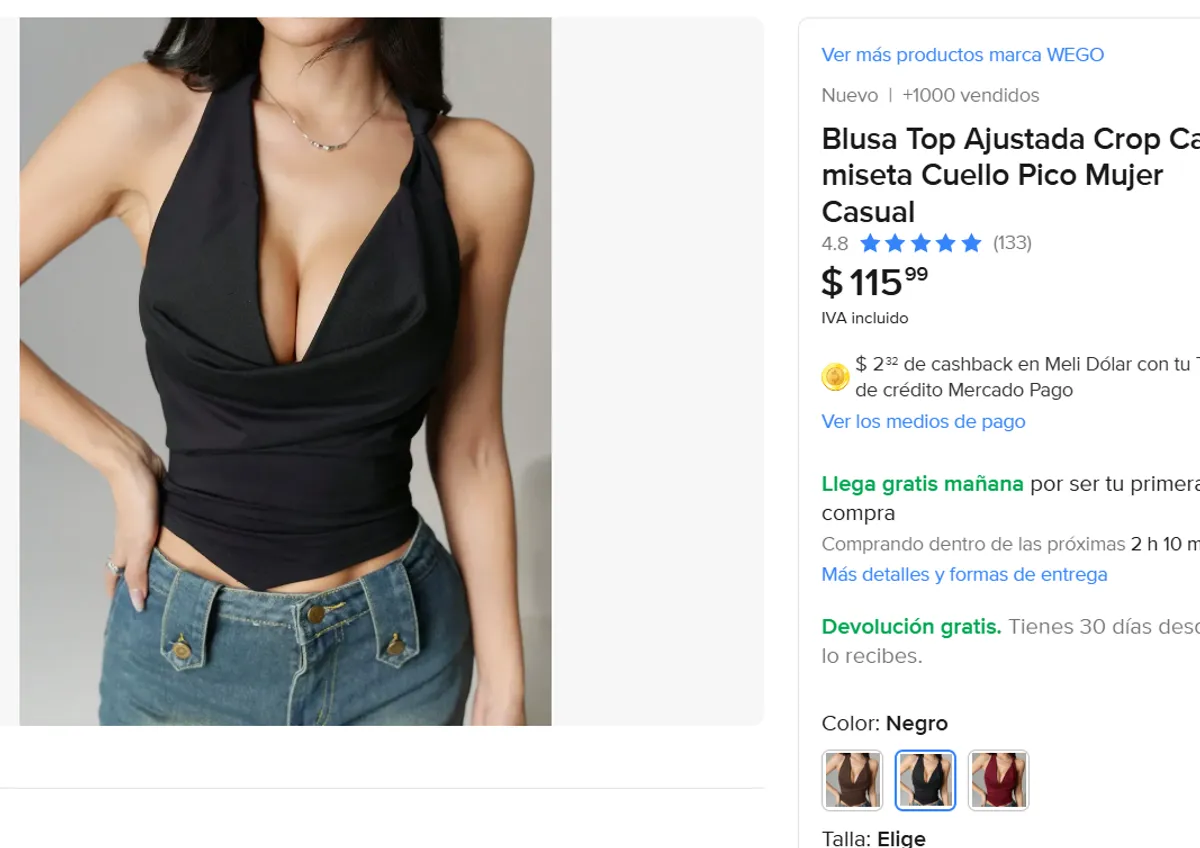 Blusa Top Ajustada 