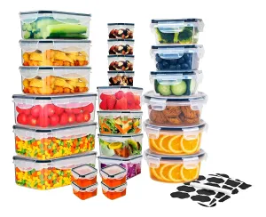 Recipientes 24 Pz Herméticos De Almacenamiento De Cocina Transparente Raganet