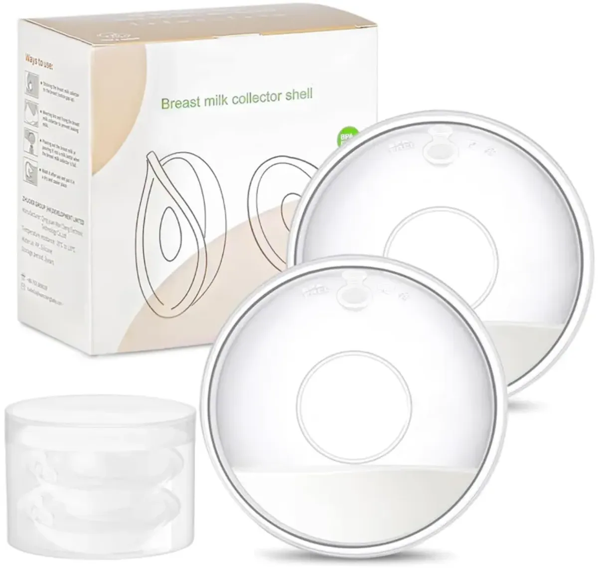 VIDA4U 3 Pack Recolector de Leche Materna, 70ml Conchas Recolectoras para Lactancia, Grado Alimenticio y sin BPA, Protectores de Lactancia Reutilizables para Proteger los Pezones