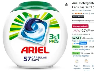 Ariel Detergente en Cápsulas 3en1 57 pcs