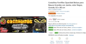 Bolsas para Basura Grandes con Jareta, color Negro, Grande, 62 x 80 cm