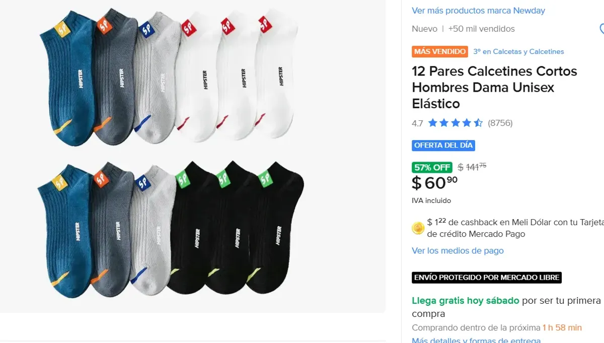 12 Pares Calcetines Cortos 
