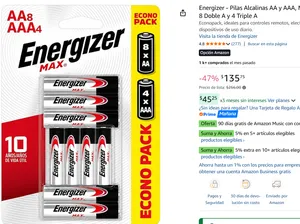 12 Pilas Alcalinas AA y AAA