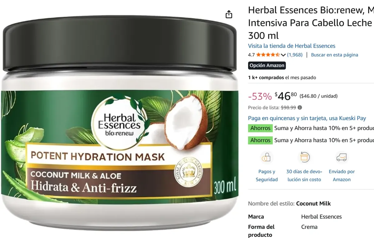 Máscarilla Intensiva Para Cabello 