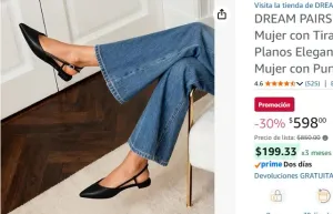 DREAM PAIRS Ballet Flats de Mujer con Tira Trasera, Zapatos Planos Elegantes de Vestir para Mujer con Punta Puntiaguda