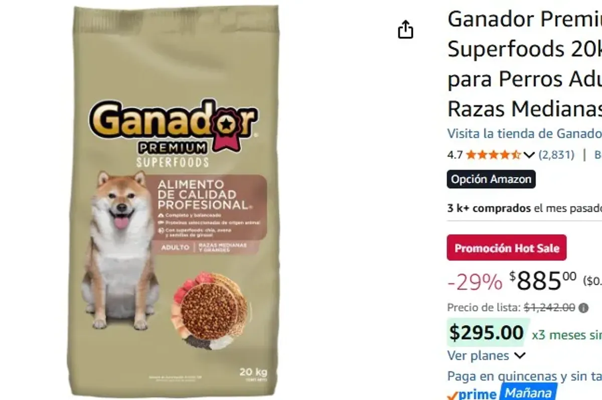 Ganador Premium Superfoods 20kg, Alimento para Perros Adultos de Razas Medianas y Grandes.
