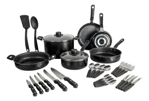 Batería de Cocina con Antiadherente Ekco 32 Piezas de Aluminio - Negro