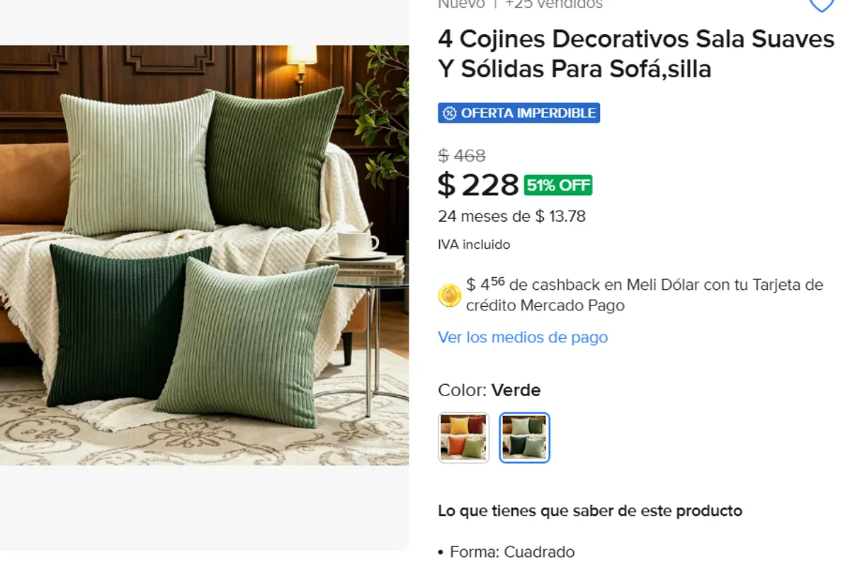 4 Cojines Decorativos 